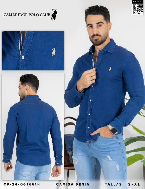 Camisa Jean Polo m/l de caballero 3661
