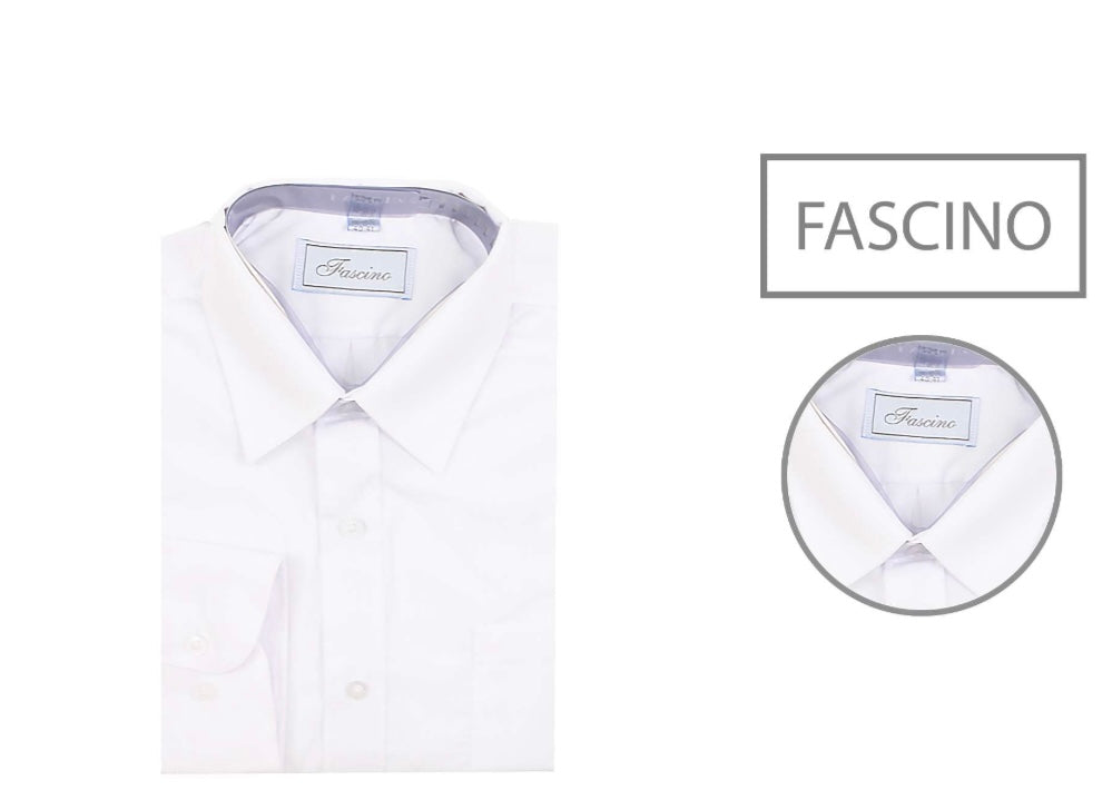 camisa unicolor  blanca fascino 339 ML